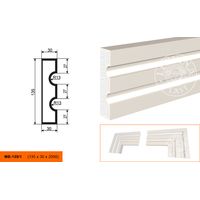 Молдинг фасадный LepninaPlast из полистирола МВ-135/1