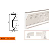 Молдинг фасадный LepninaPlast из полистирола МВ-125/2