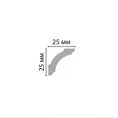 Плинтус потолочный гладкий DECOMASTER 96251F гибкий (25*25*2400мм) полиуретан