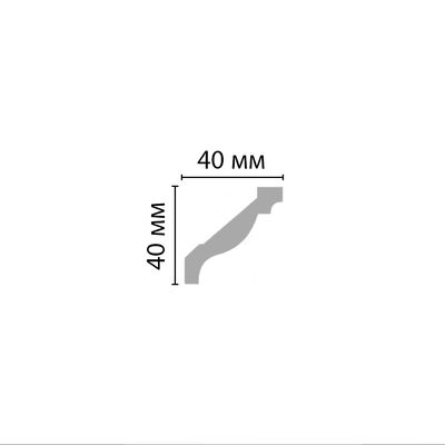 Плинтус потолочный гладкий DECOMASTER 96015F гибкий (40*40*2400мм) полиуретан