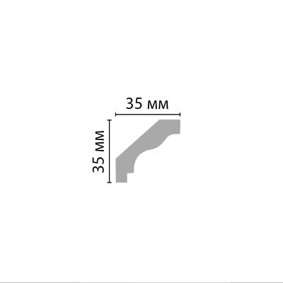 Плинтус потолочный гладкий DECOMASTER 96230F гибкий (35*35*2400мм) полиуретан